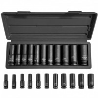 12-kampės smūginės galvutės 1/2", Cr-Mo, 11vnt. 